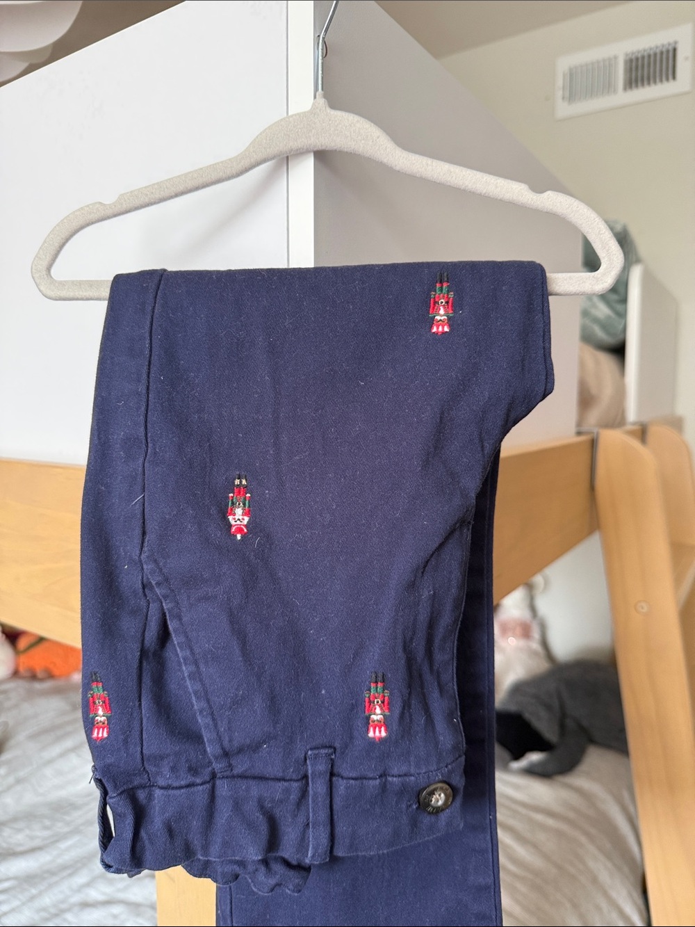 Janie and Jack Navy Nutcracker Embroidered Pants